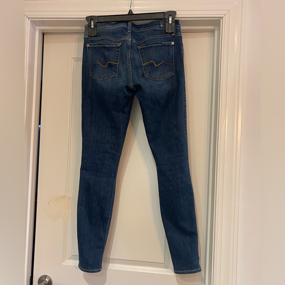 7 For All Mankind Dark Blue Skinny Jeans - Picture 2 of 6